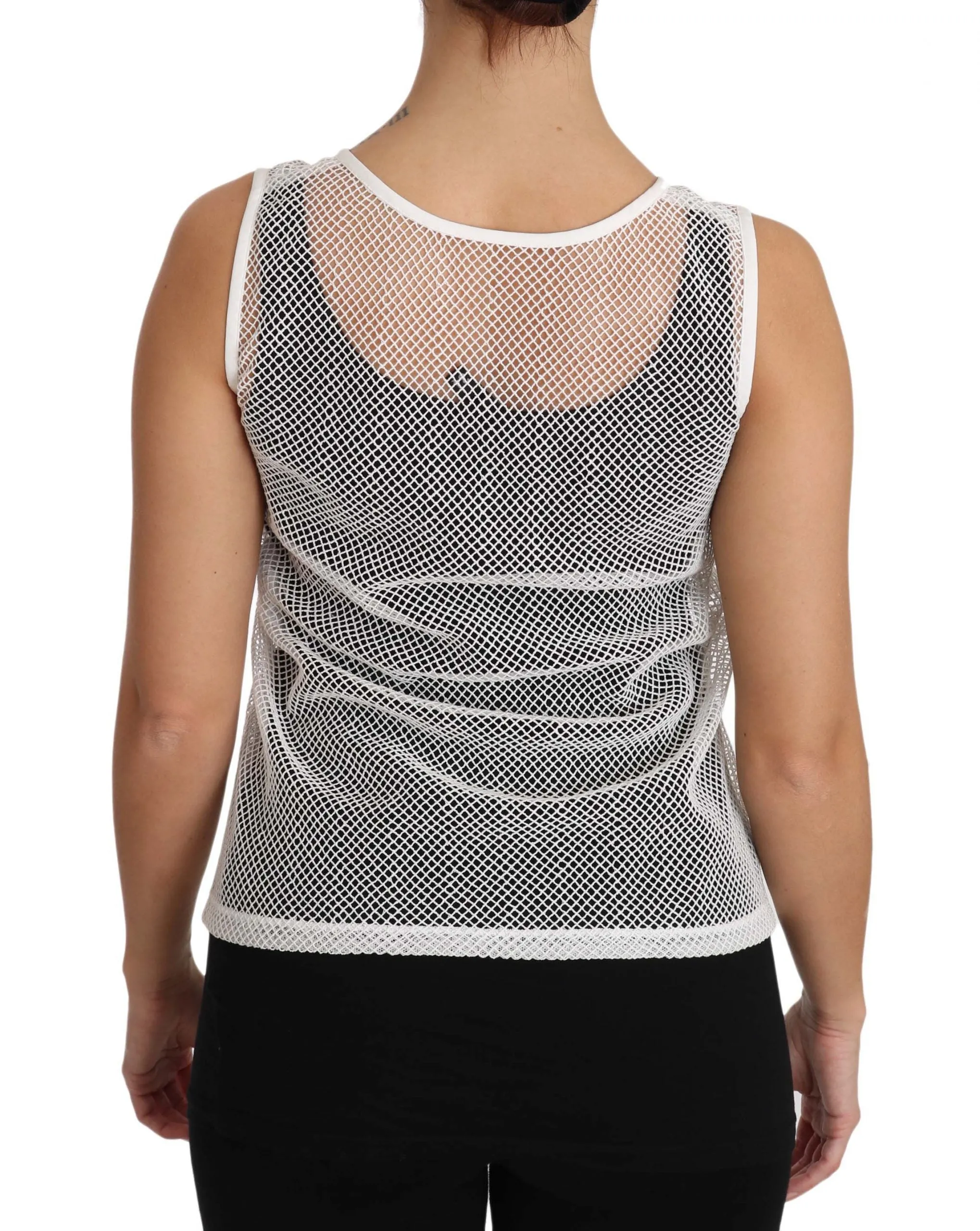 Dolce & Gabbana White Net Transparent Sleeveless Tank Top sold by Siebentaschen product image thumbnail 2