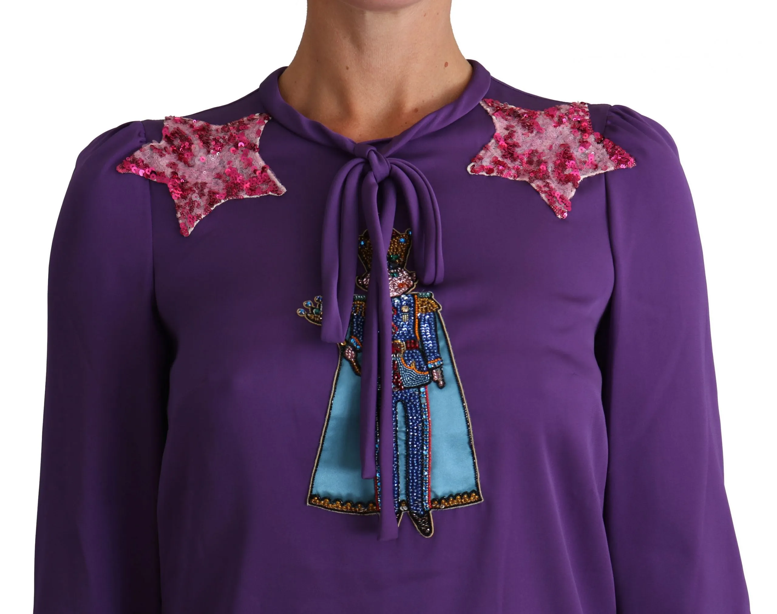 Dolce & Gabbana Purple Blouse Prince Fairy Tale Embellished Top sold by Siebentaschen product image thumbnail 3