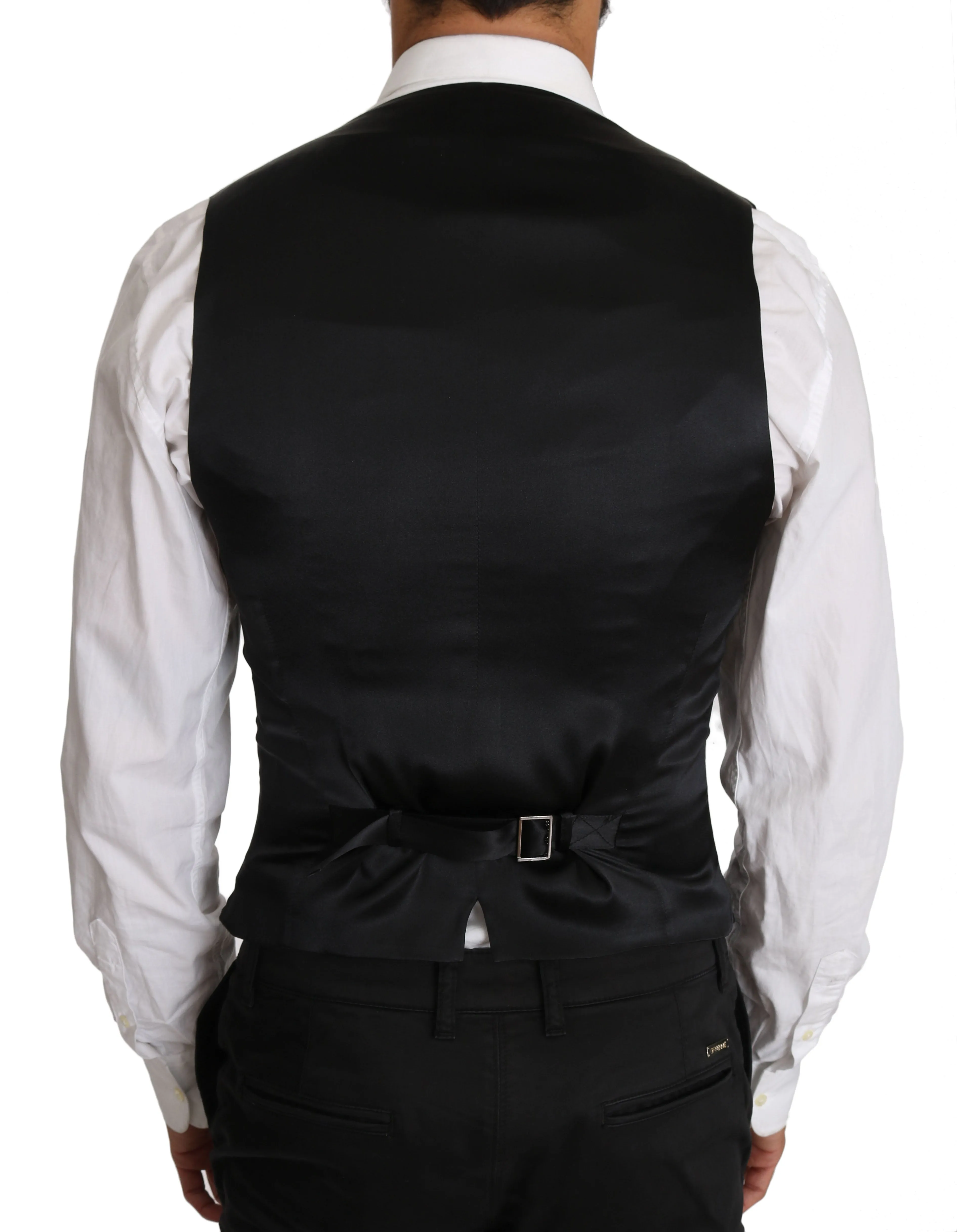 Dolce & Gabbana Gray Wool Double Breasted Waistcoat Vest sold by Siebentaschen product image thumbnail 2