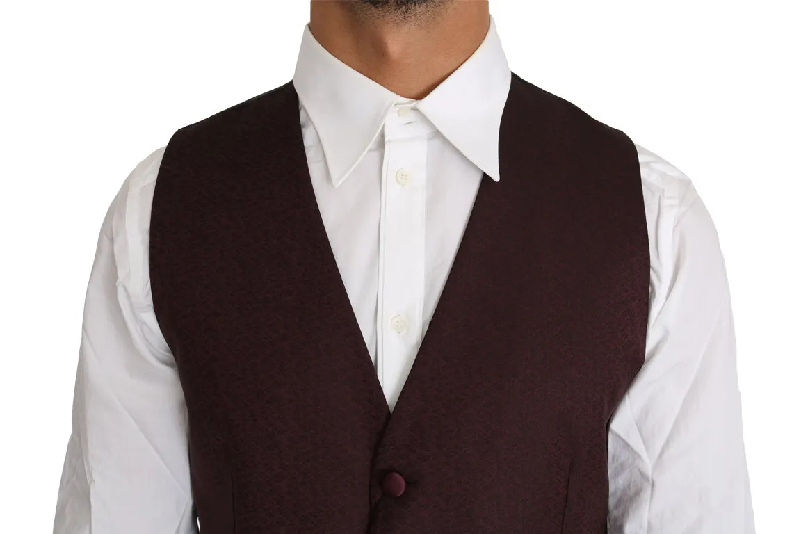 Dolce & Gabbana Purple Pattern Wool Silk Waistcoat Vest sold by Siebentaschen product image thumbnail 4