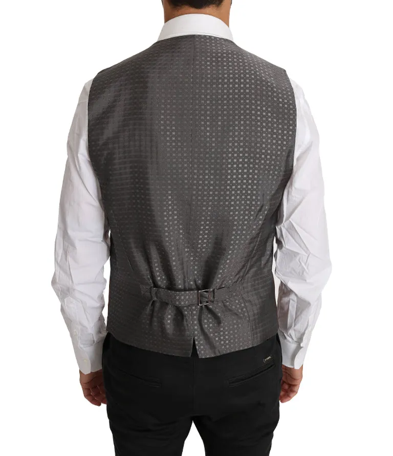 Dolce & Gabbana Brown Wool Silk Waistcoat Vest sold by Siebentaschen product image thumbnail 2