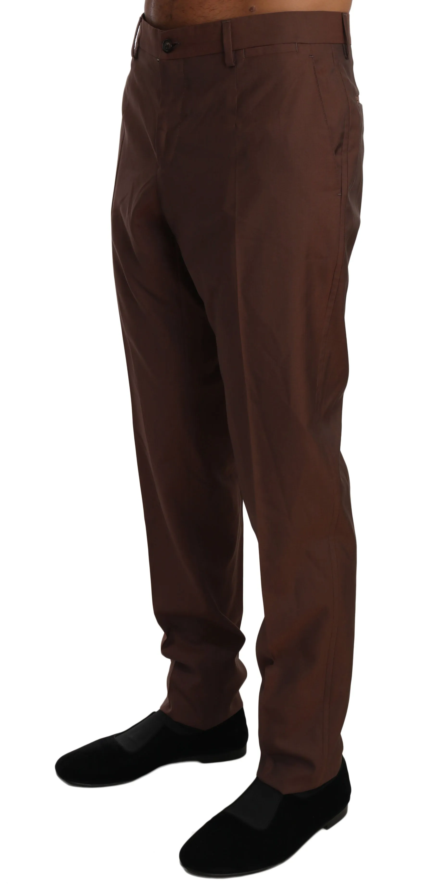 Dolce & Gabbana Brown Wool Silk Formal Trousers Pants sold by Siebentaschen product image thumbnail 2