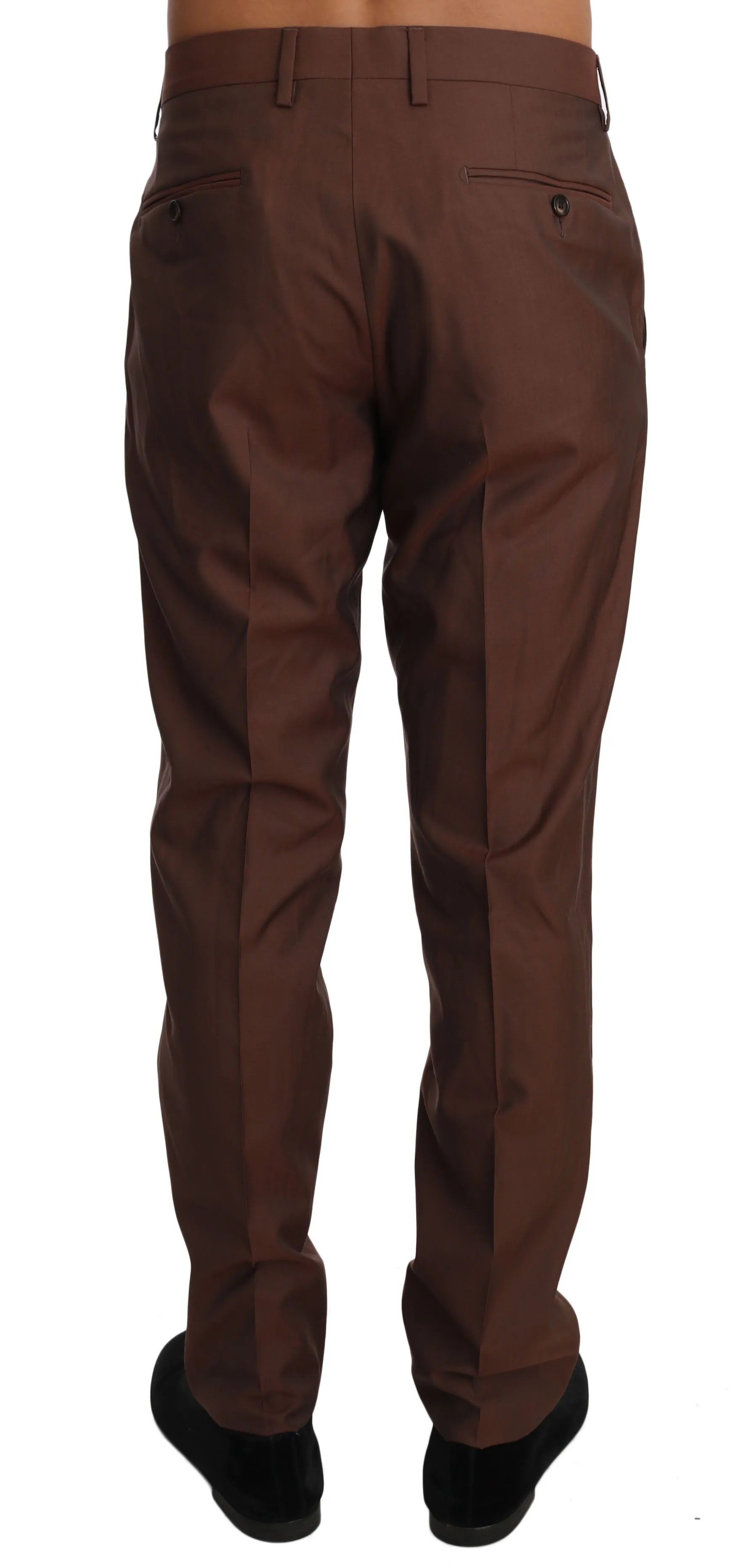 Dolce & Gabbana Brown Wool Silk Formal Trousers Pants sold by Siebentaschen product image thumbnail 3