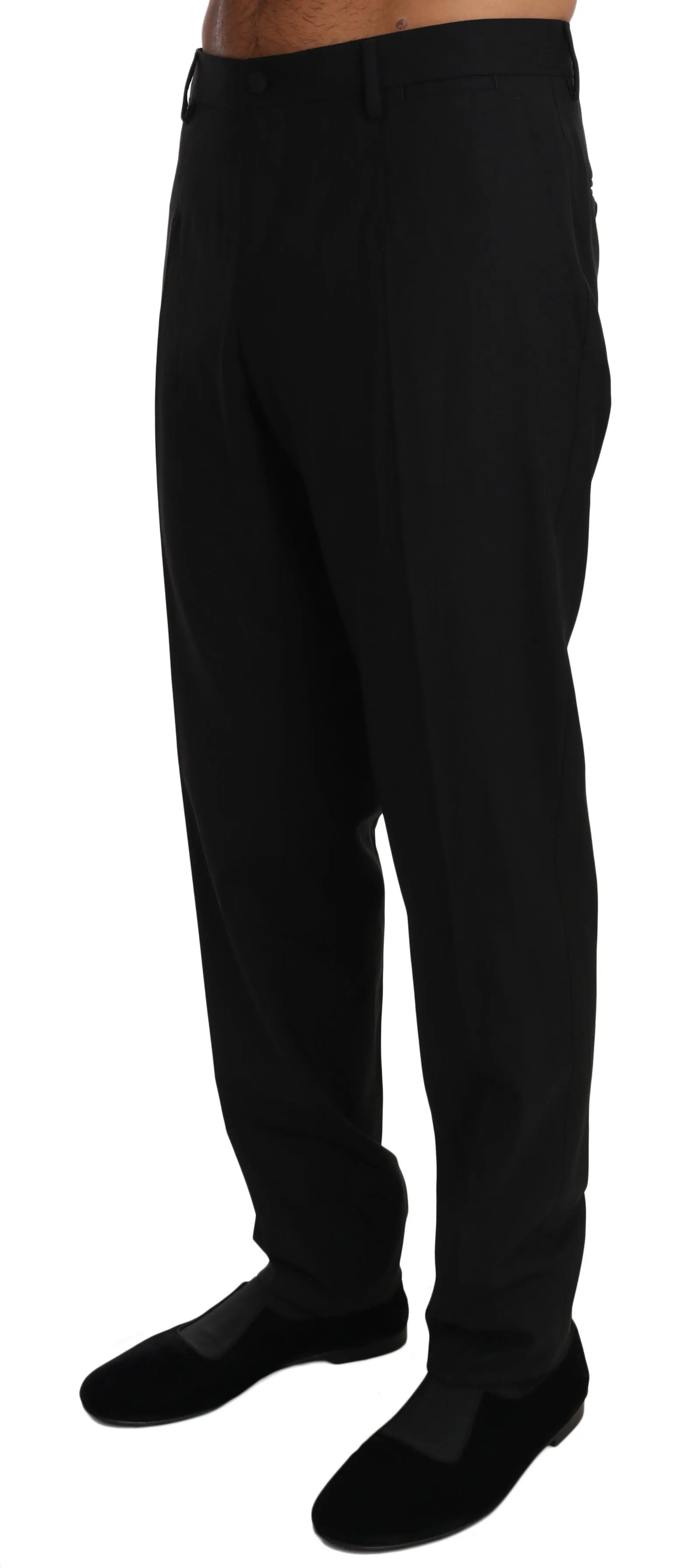 Dolce & Gabbana Black Wool Stretch Dress Trousers Pants sold by Siebentaschen product image thumbnail 2
