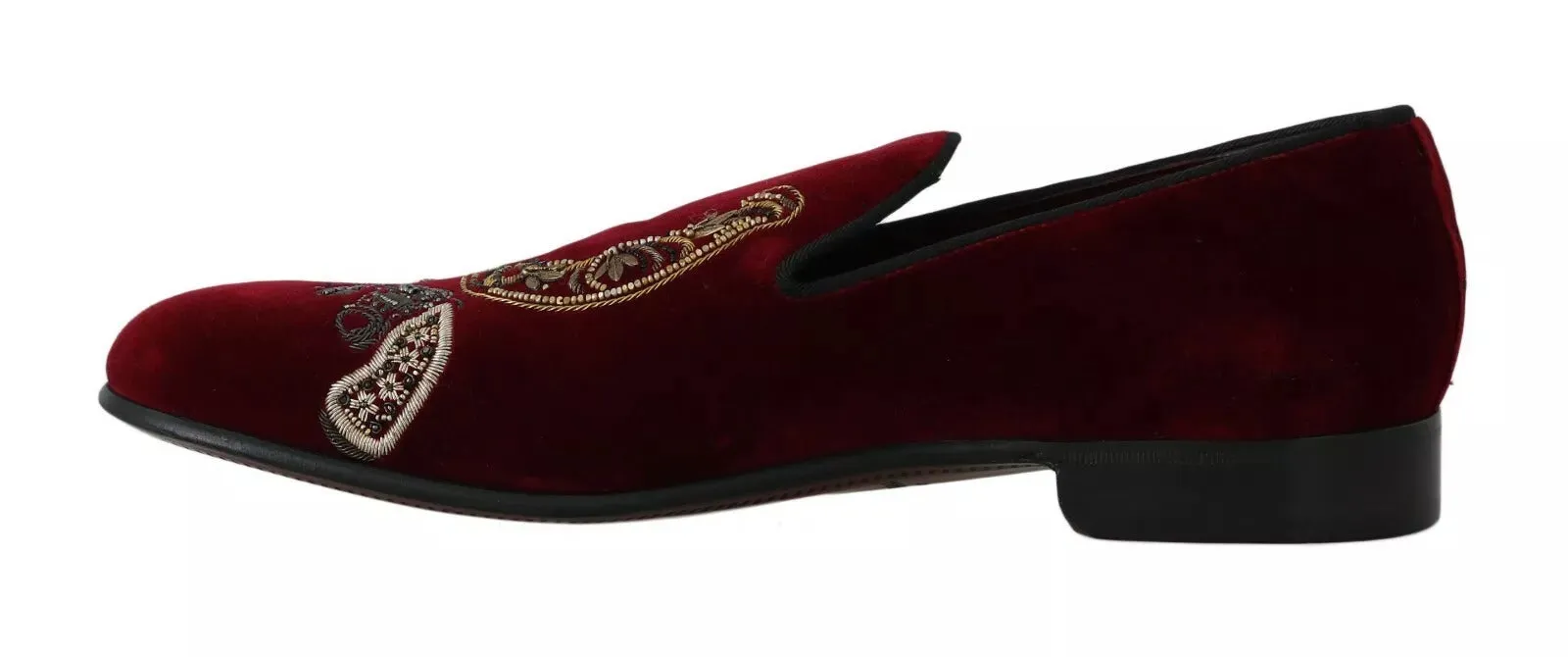 Dolce & Gabbana Bordeaux Velvet Loafers Gun Horseshoe Shoes sold by Siebentaschen product image thumbnail 5
