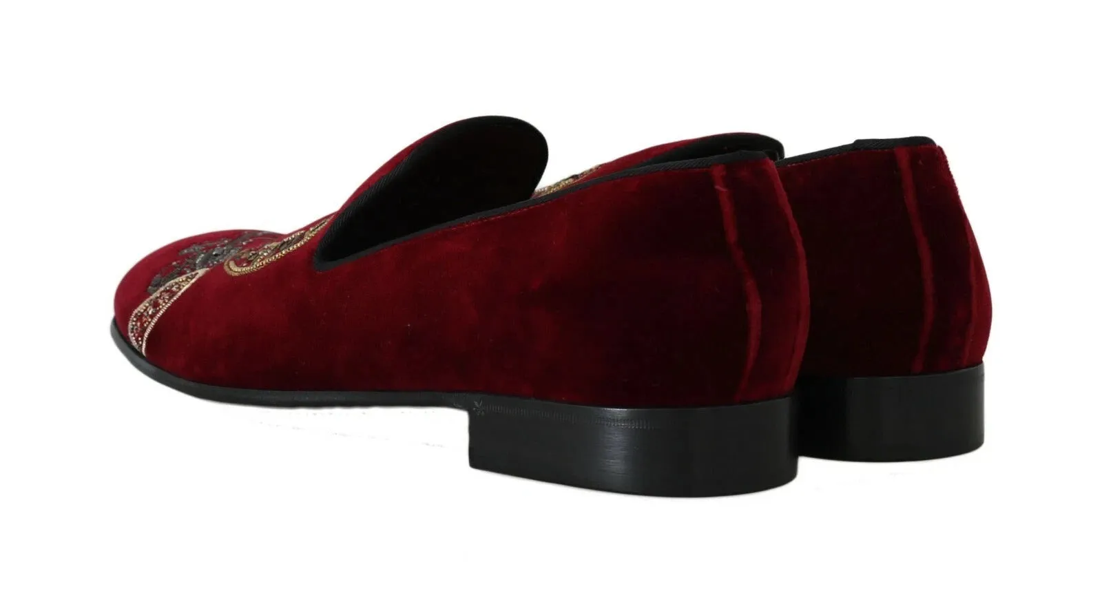 Dolce & Gabbana Bordeaux Velvet Loafers Gun Horseshoe Shoes sold by Siebentaschen product image thumbnail 2