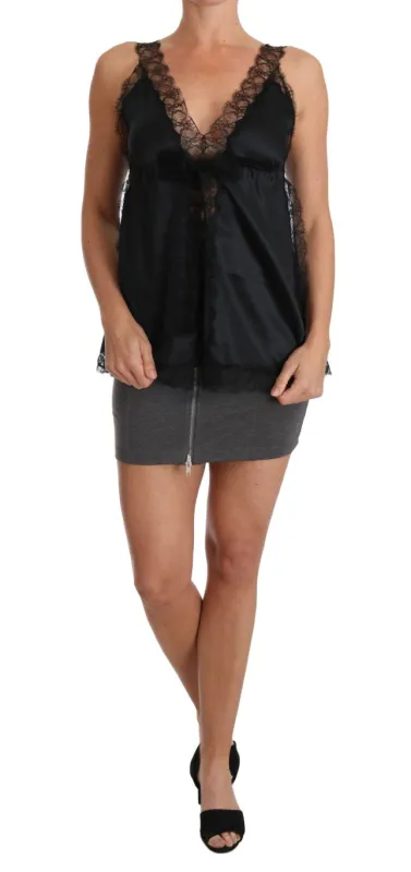 Dolce & Gabbana Lingerie Cami Black Lace Silk Stretch sold by Siebentaschen