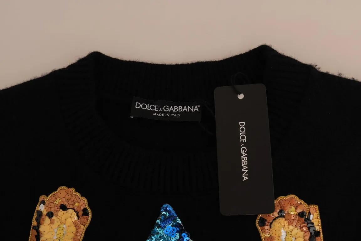 Dolce & Gabbana Fairy Tale Crystal Black Cashmere Sweater sold by Siebentaschen product image thumbnail 4