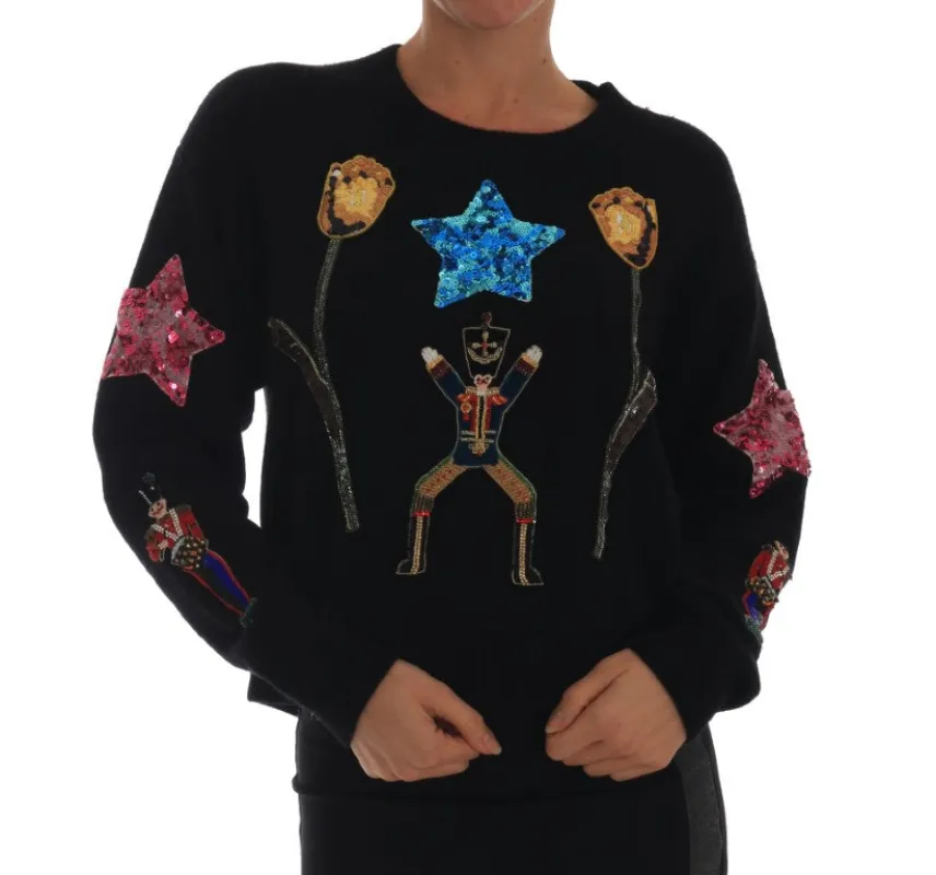Dolce & Gabbana Fairy Tale Crystal Black Cashmere Sweater sold by Siebentaschen