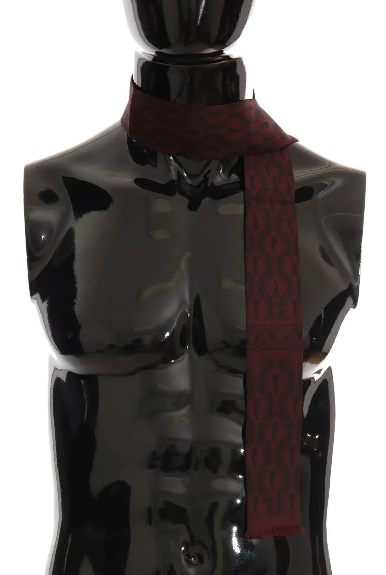 Dolce & Gabbana Bordeaux Silk Crown Chili Scarf sold by Siebentaschen product image thumbnail 2