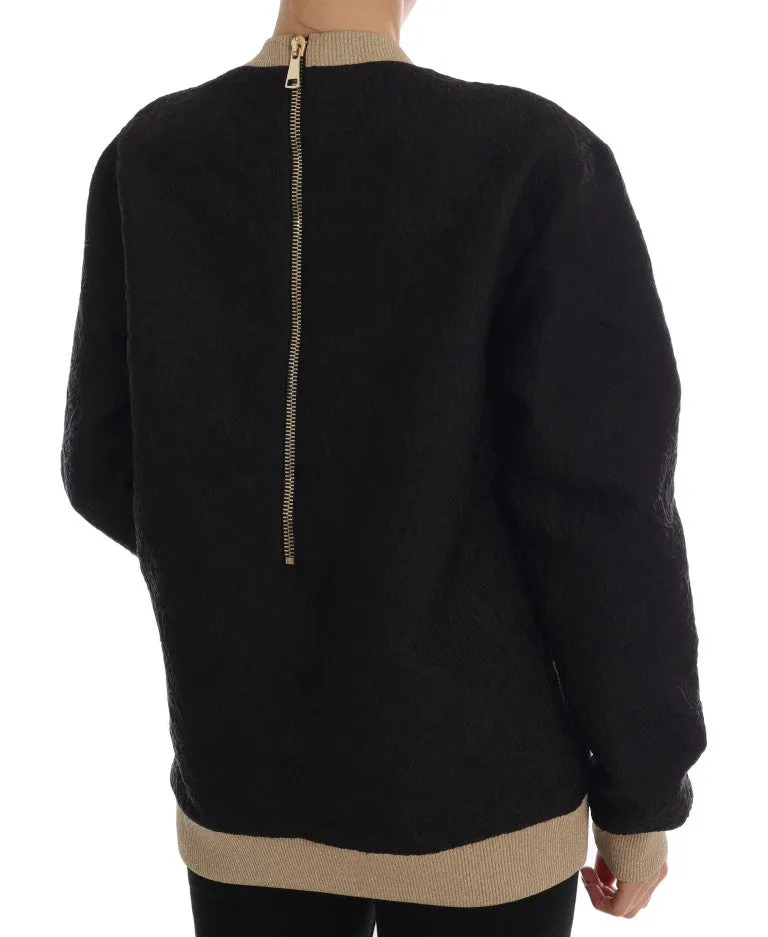 Dolce & Gabbana Black Fairy Tale Brocade Zipper Sweater sold by Siebentaschen product image thumbnail 3
