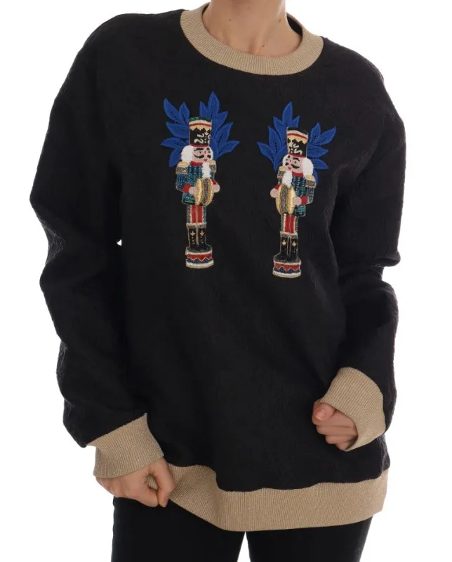 Dolce & Gabbana Black Fairy Tale Brocade Zipper Sweater sold by Siebentaschen