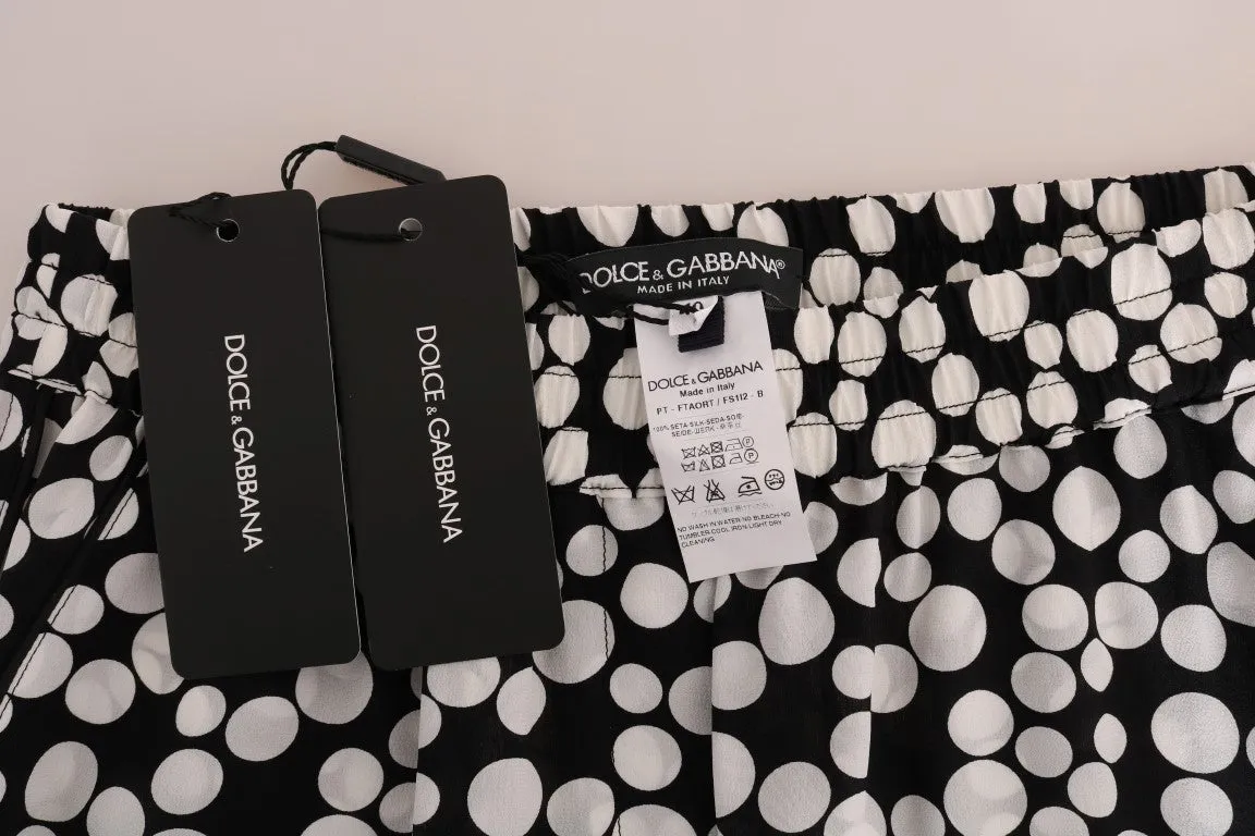 Dolce & Gabbana Black White Polka Dottes Silk Pants sold by Siebentaschen product image thumbnail 4