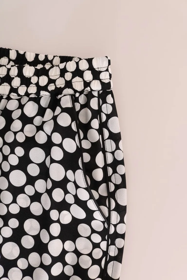 Dolce & Gabbana Black White Polka Dottes Silk Pants sold by Siebentaschen product image thumbnail 5