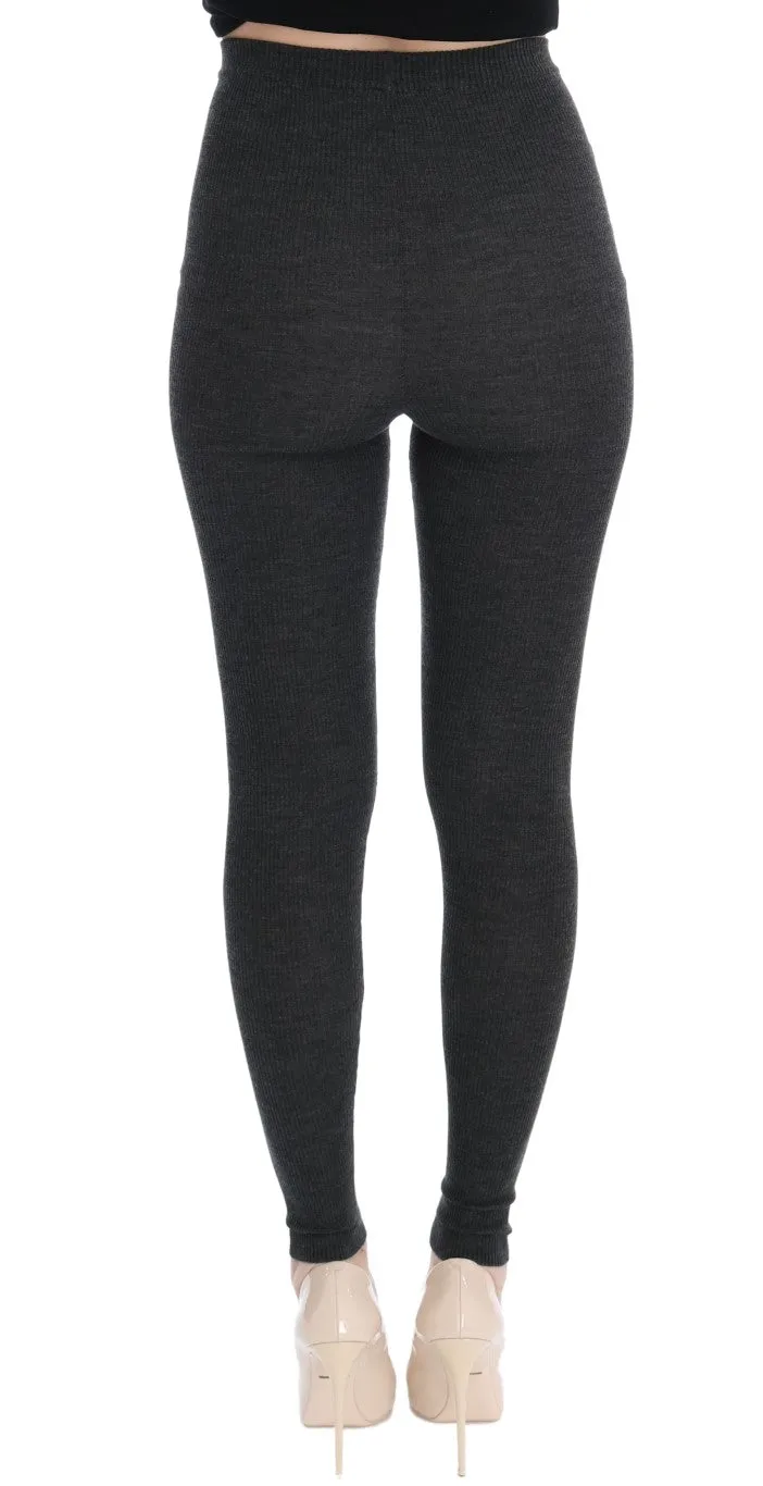 Dolce & Gabbana Gray Wool Stretch Tights sold by Siebentaschen product image thumbnail 3
