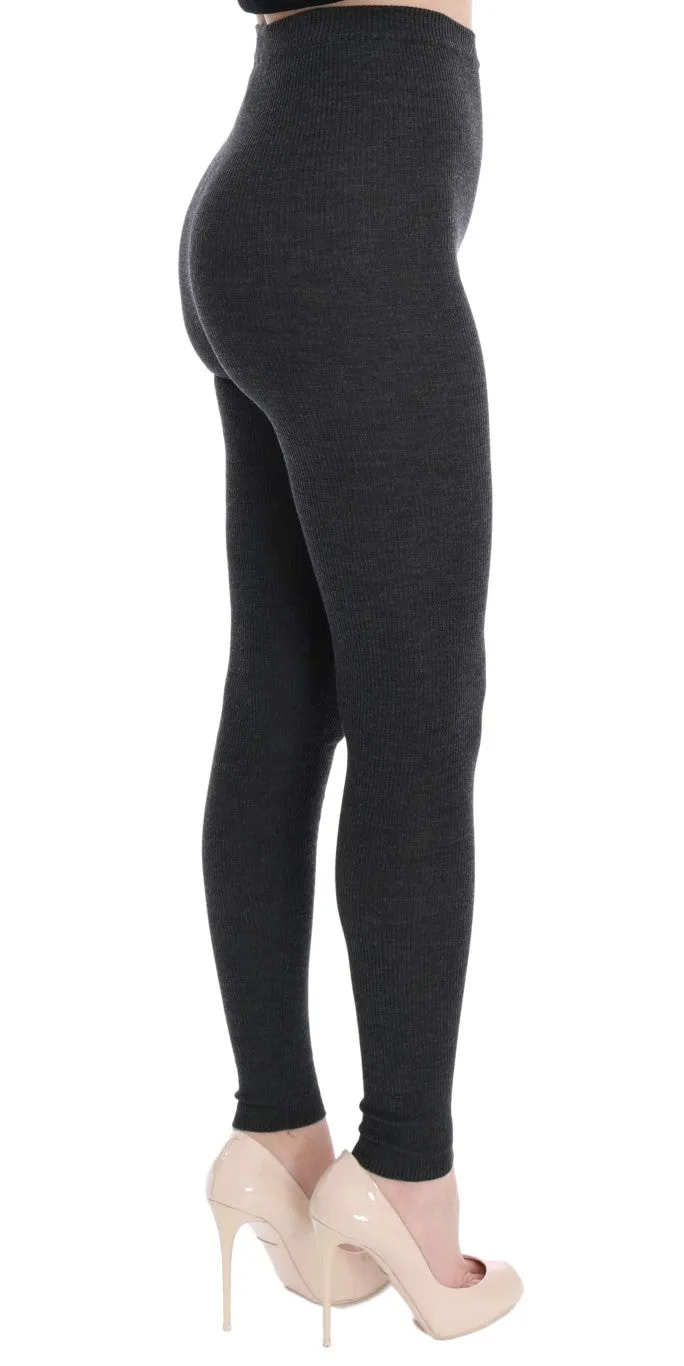 Dolce & Gabbana Gray Wool Stretch Tights sold by Siebentaschen product image thumbnail 4