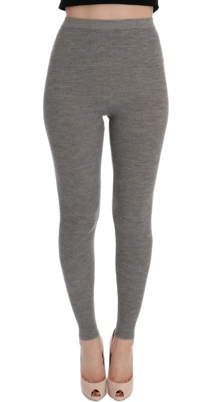 Dolce & Gabbana Gray Cashmere Stretch Tights sold by Siebentaschen
