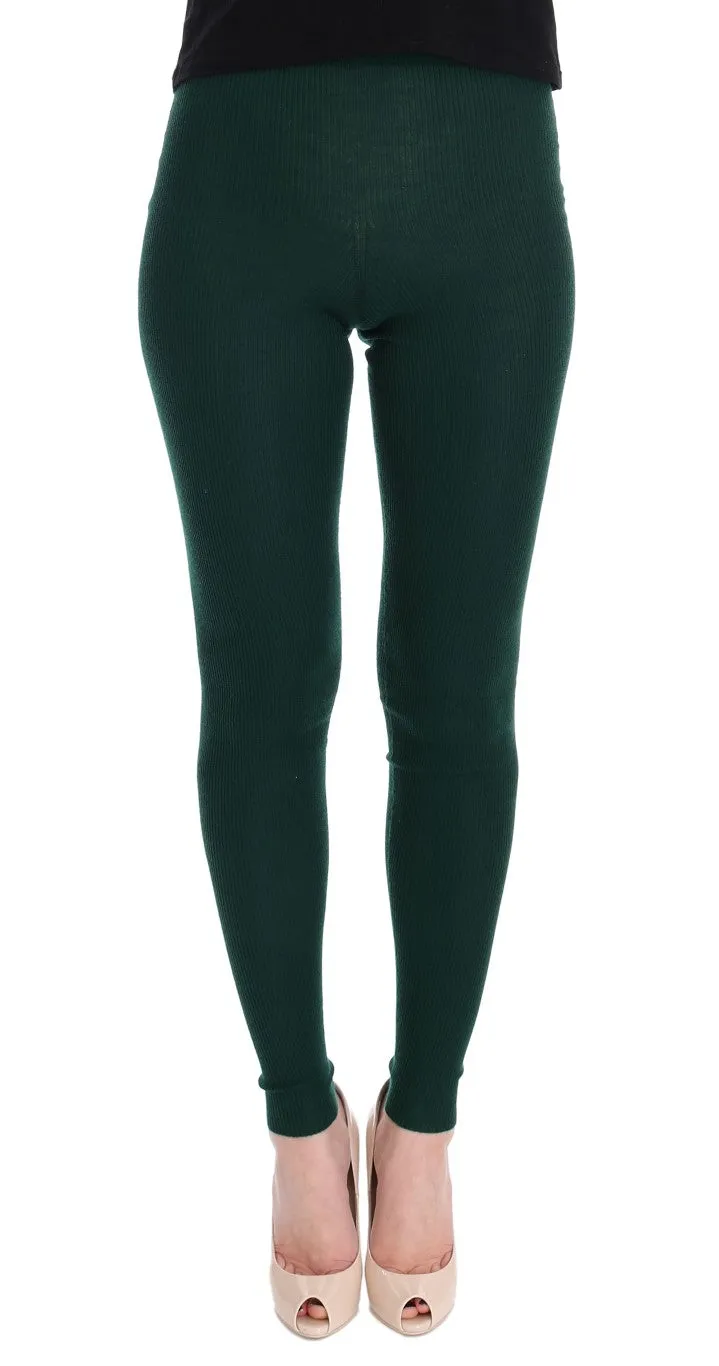 Dolce & Gabbana Green Cashmere Stretch Tights sold by Siebentaschen