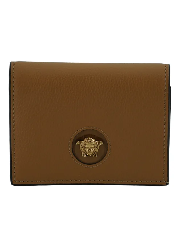 Versace Elegant Compact Leather Wallet in Brown sold by Siebentaschen