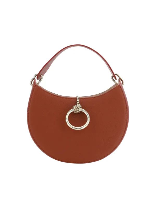 Chloé Sepia Brown Small Arlène Leather Shoulder Bag sold by Siebentaschen