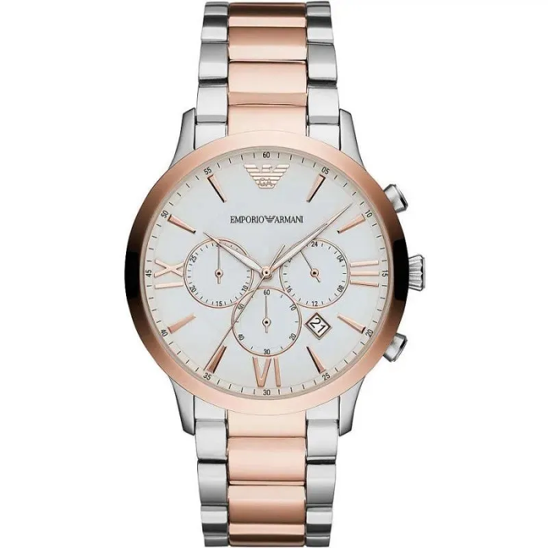 Emporio Armani Elegant Two-Tone Timepiece for Men made by Emporio Armani