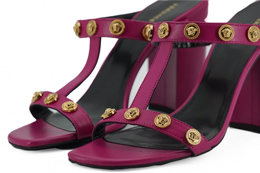 Versace Elegant Purple Calf Leather High Sandals sold by Siebentaschen product image thumbnail 5