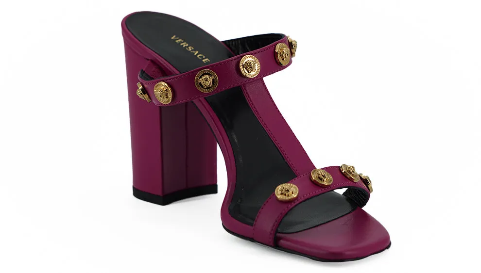 Versace Elegant Purple Calf Leather High Sandals sold by Siebentaschen product image thumbnail 2