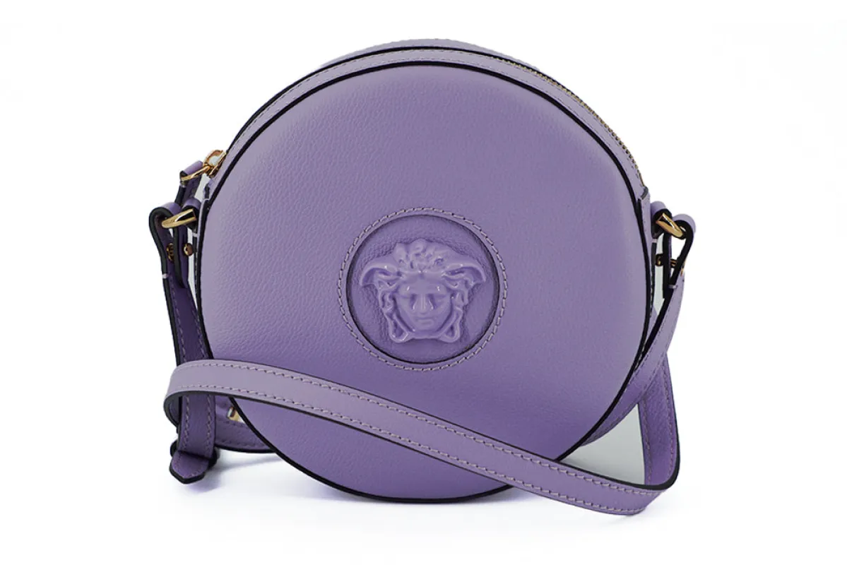 Versace Elegant Purple Round Shoulder Bag sold by Siebentaschen