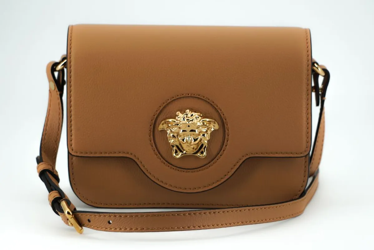 Versace Elegant Calf Leather Shoulder Bag in Brown sold by Siebentaschen