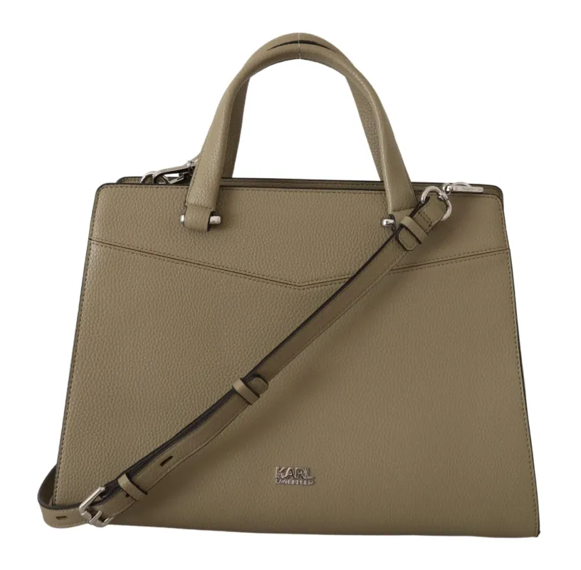 Karl Lagerfeld Enchanting Sage Green Leather Tote sold by Siebentaschen