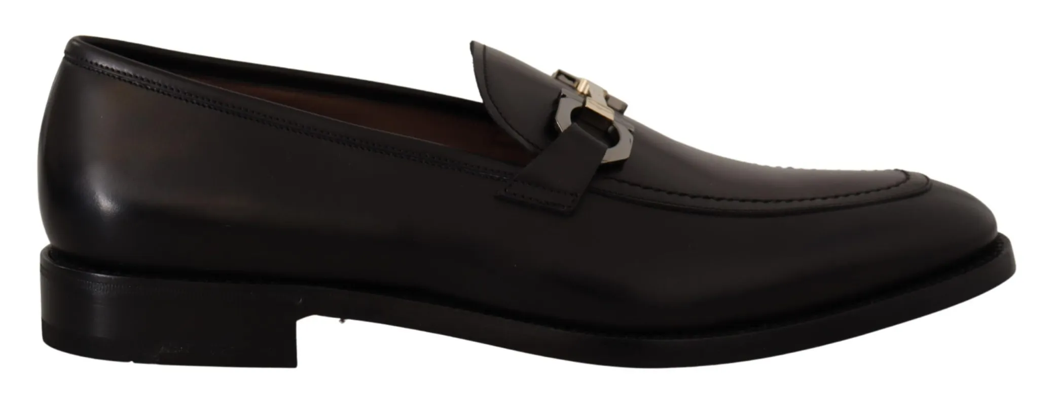 Salvatore Ferragamo Suave Black Leather Gancio Bit Loafers sold by Siebentaschen