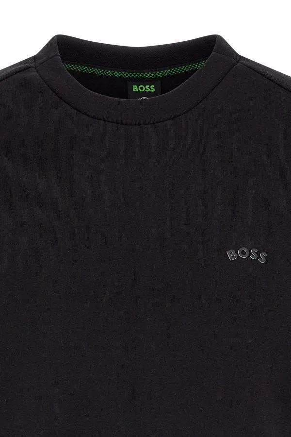 Hugo Boss Elegant Black Cotton Round Neck Sweatshirt sold by Siebentaschen product image thumbnail 2