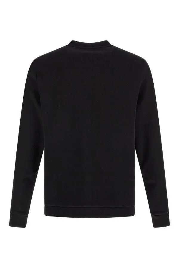 Hugo Boss Elegant Black Cotton Round Neck Sweatshirt sold by Siebentaschen product image thumbnail 3