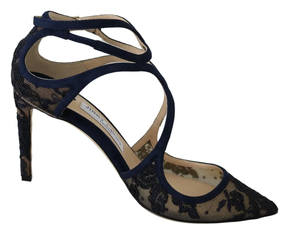 Jimmy Choo Navy Lancer Leather Pumps Elegance Unleashed sold by Siebentaschen