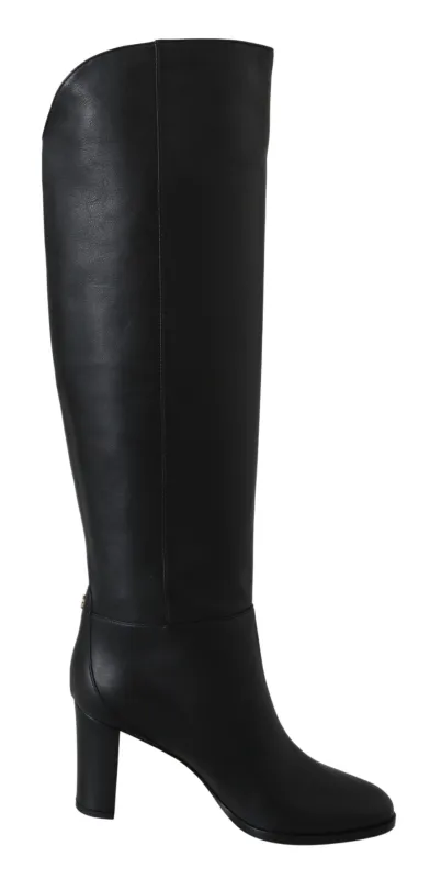 Jimmy Choo Elegant Black Calf Leather Heeled Boots made by Jimmy Choo