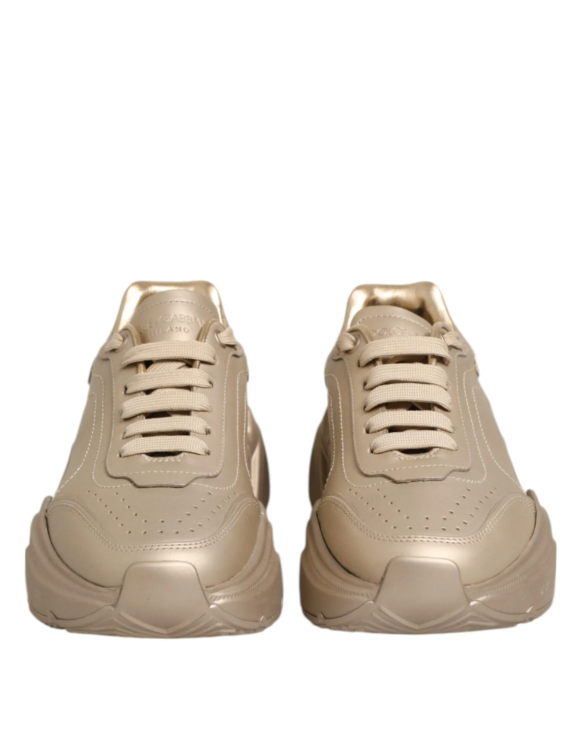 Dolce & Gabbana Gold Leather Daymaster Women Sneaker Shoes sold by Siebentaschen product image thumbnail 3
