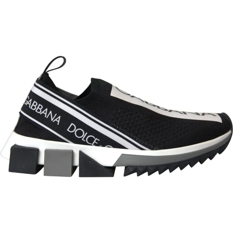 Dolce & Gabbana Black White Slip On Sorrento Sneakers Shoes sold by Siebentaschen