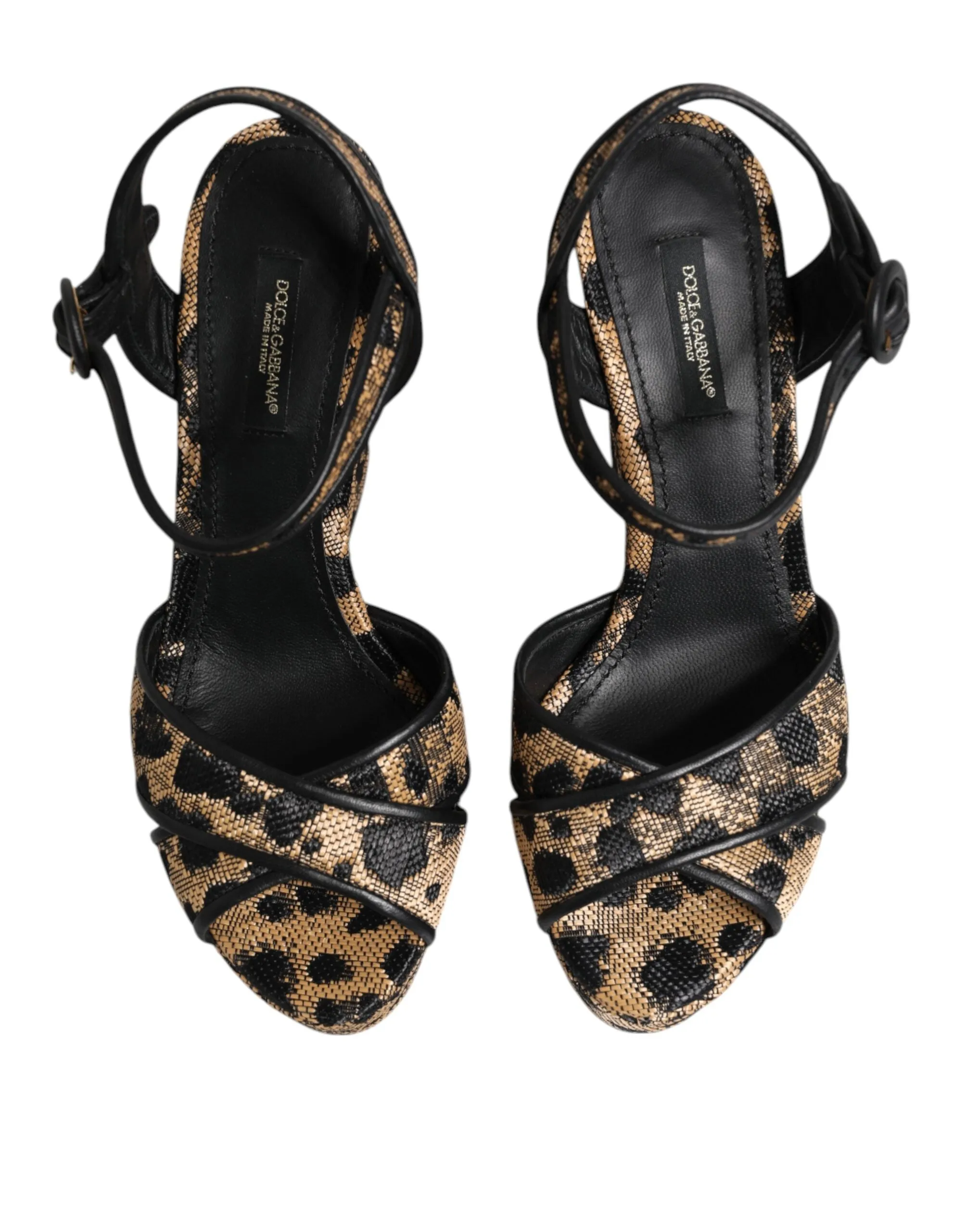 Dolce & Gabbana Brown Leopard Wedges Ankle Strap Sandals Shoes sold by Siebentaschen product image thumbnail 3