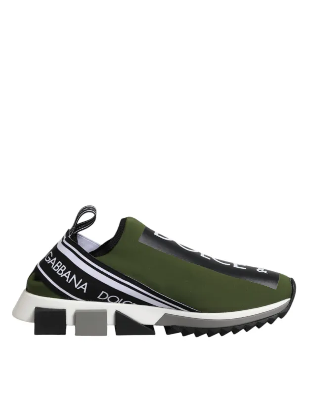 Dolce & Gabbana Green Black Slip On Sorrento Sneakers Shoes sold by Siebentaschen