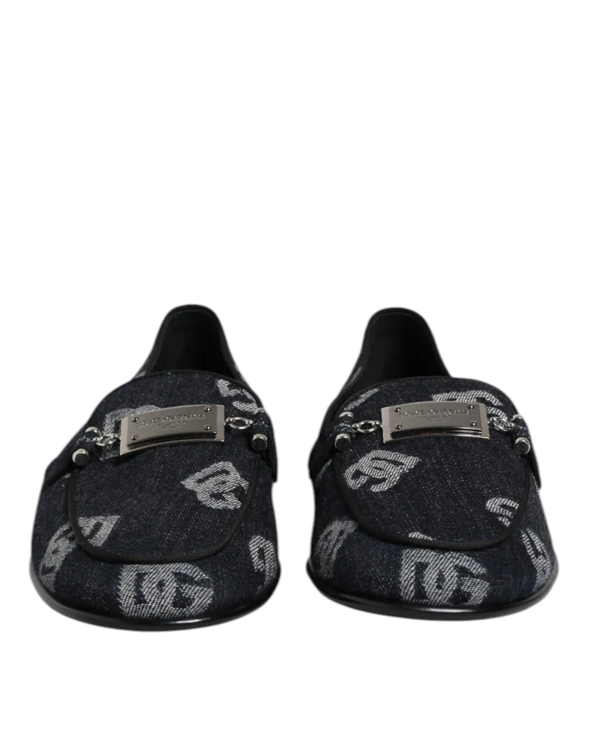 Dolce & Gabbana Blue Logo Cotton Loafers Formal Dress Shoes sold by Siebentaschen product image thumbnail 2