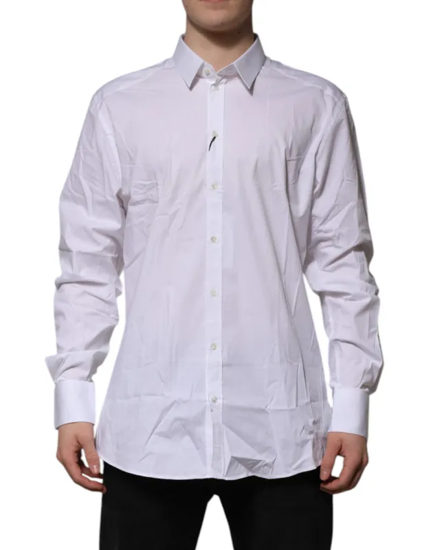 Dolce & Gabbana White Cotton GOLD Long Sleeves Dress Shirt sold by Siebentaschen