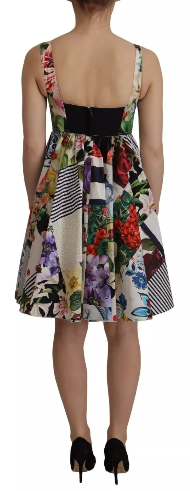 Dolce & Gabbana Multicolor Poplin Floral Mini Flared Dress sold by Siebentaschen product image thumbnail 2