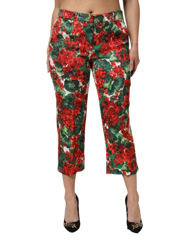Dolce & Gabbana Multicolor Floral Print Cropped Pants sold by Siebentaschen