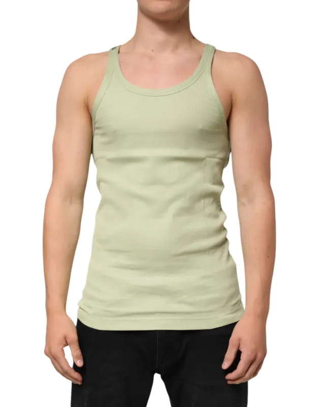 Dolce & Gabbana Light Green Tank Sleeveless Men Men T-shirt sold by Siebentaschen