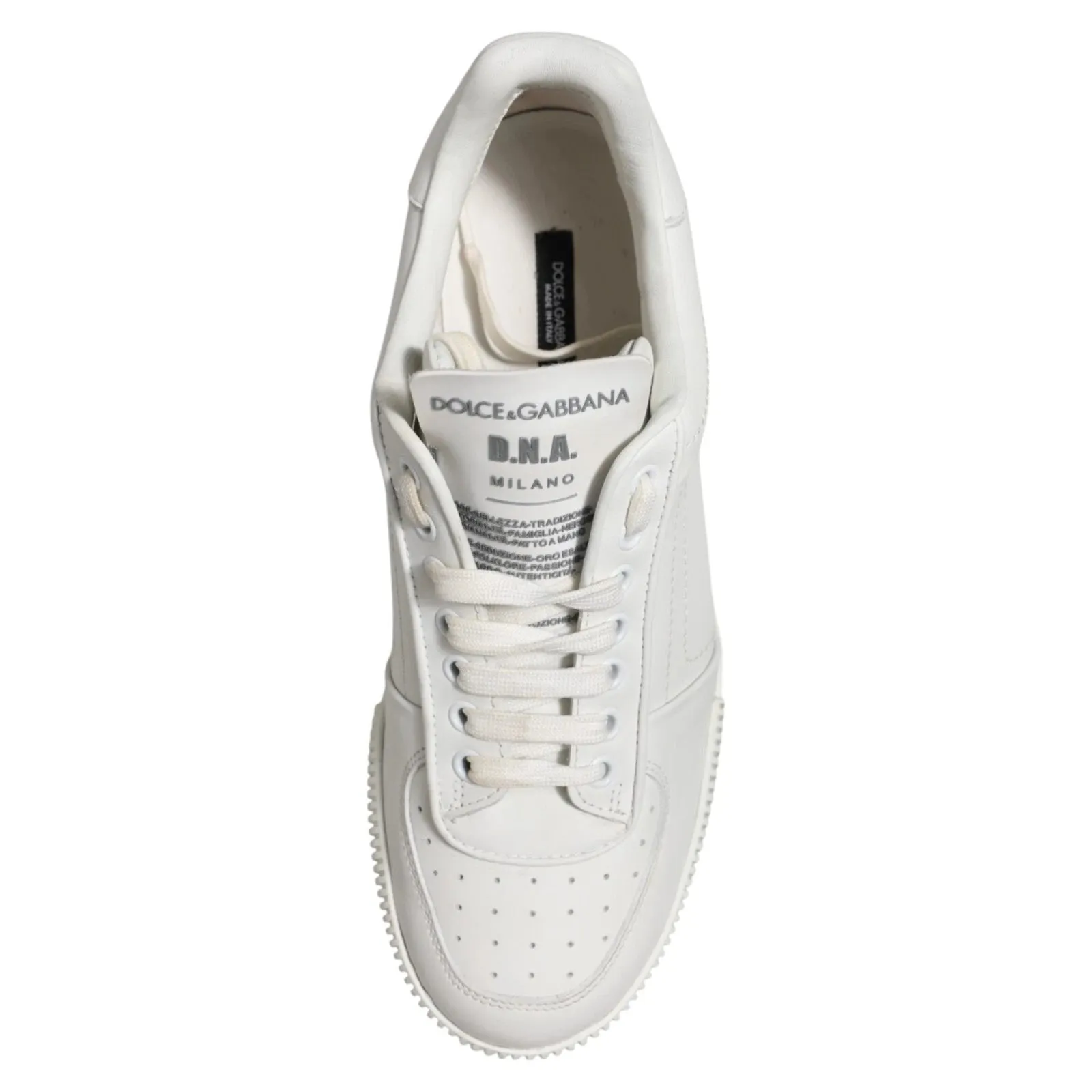Dolce & Gabbana White Miami Leather Low Top Men Sneakers Shoes sold by Siebentaschen product image thumbnail 5