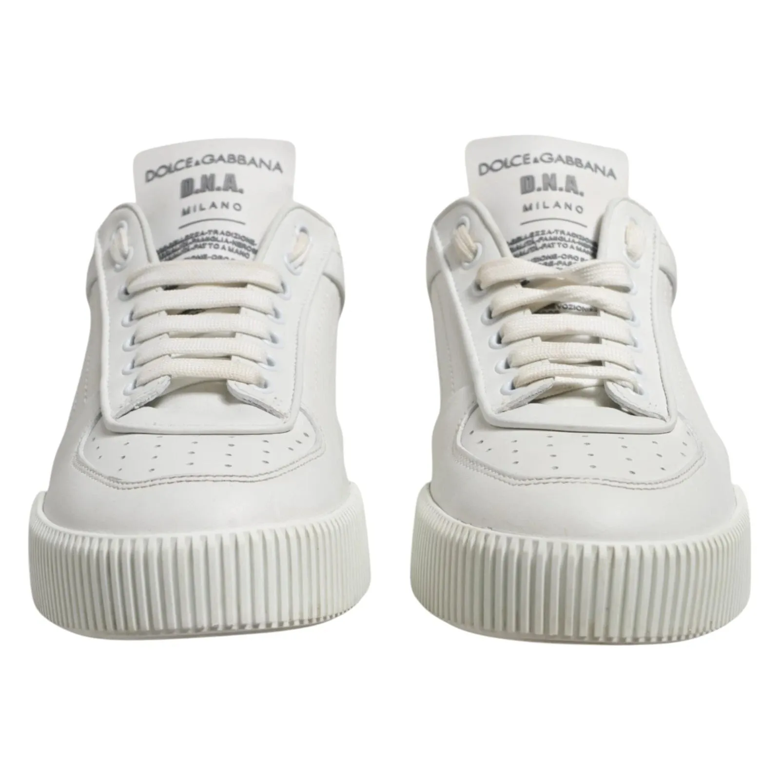 Dolce & Gabbana White Miami Leather Low Top Men Sneakers Shoes sold by Siebentaschen product image thumbnail 3