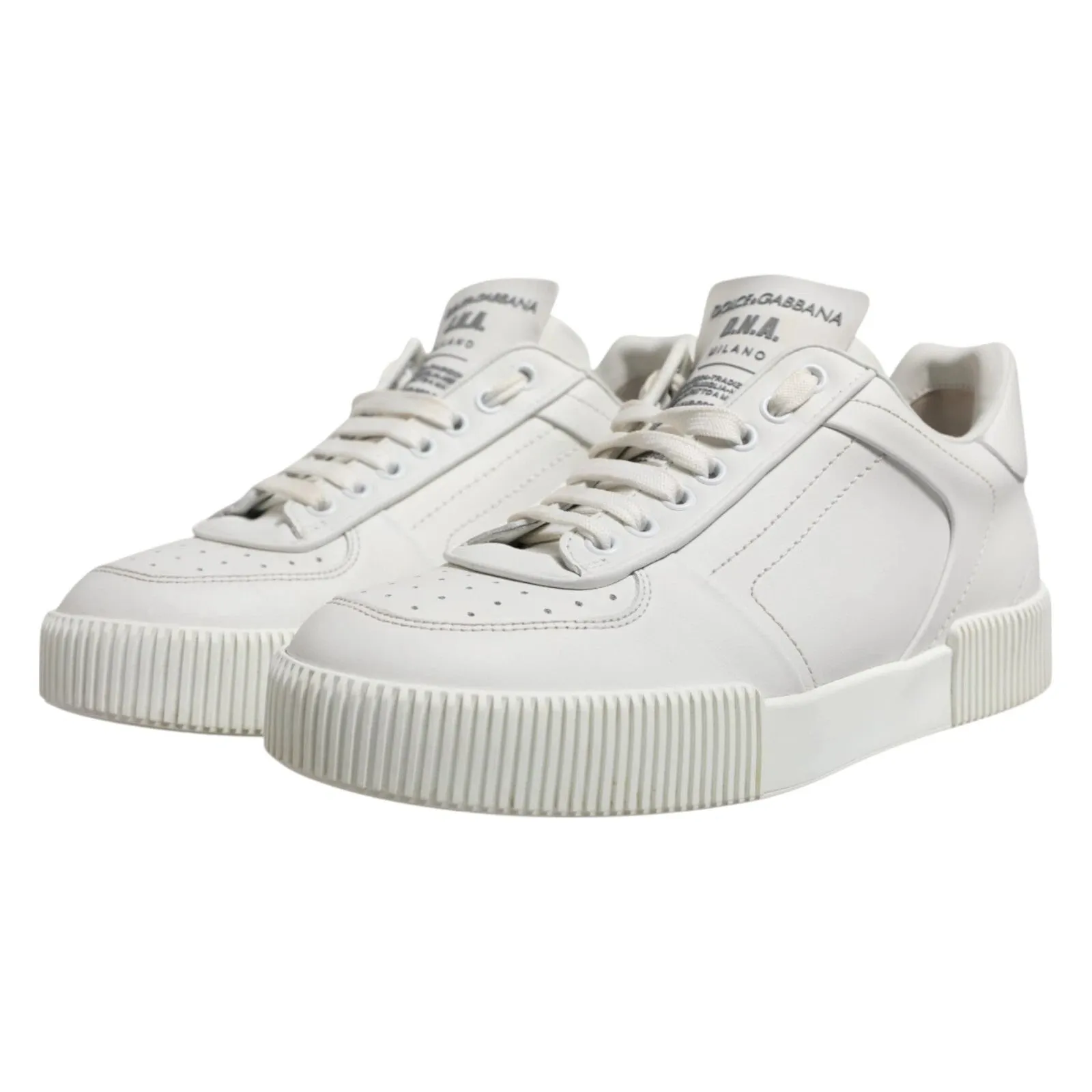 Dolce & Gabbana White Miami Leather Low Top Men Sneakers Shoes sold by Siebentaschen product image thumbnail 4