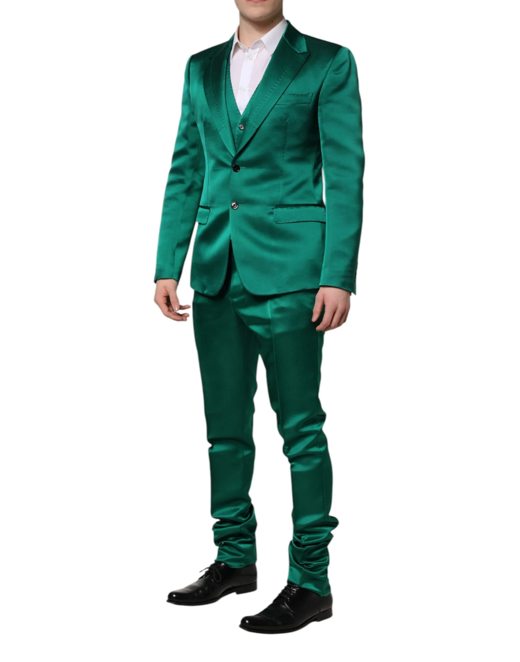 Dolce & Gabbana Green Silk 3 Piece Single Breasted Suit sold by Siebentaschen product image thumbnail 3