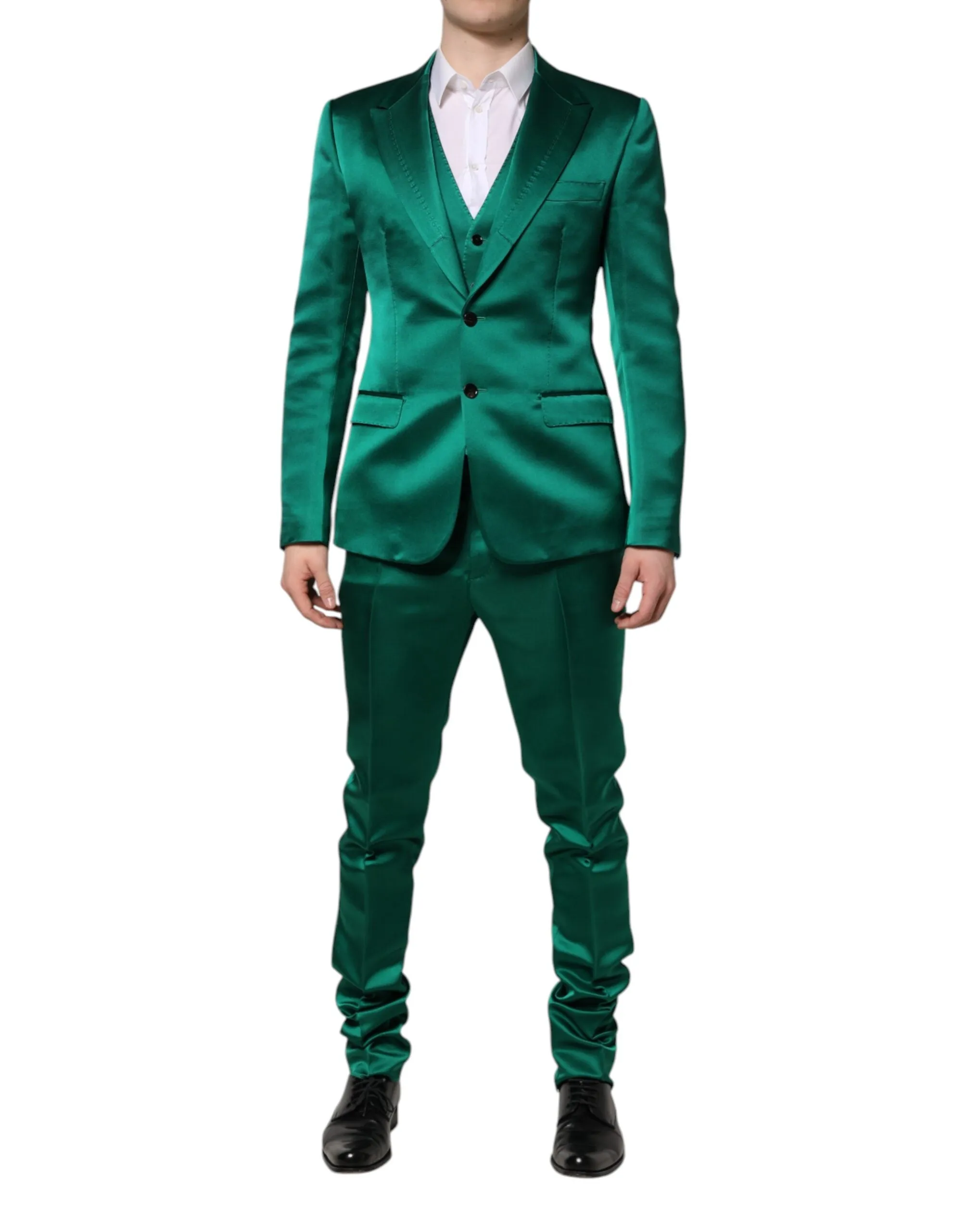 Dolce & Gabbana Green Silk 3 Piece Single Breasted Suit sold by Siebentaschen product image thumbnail 2