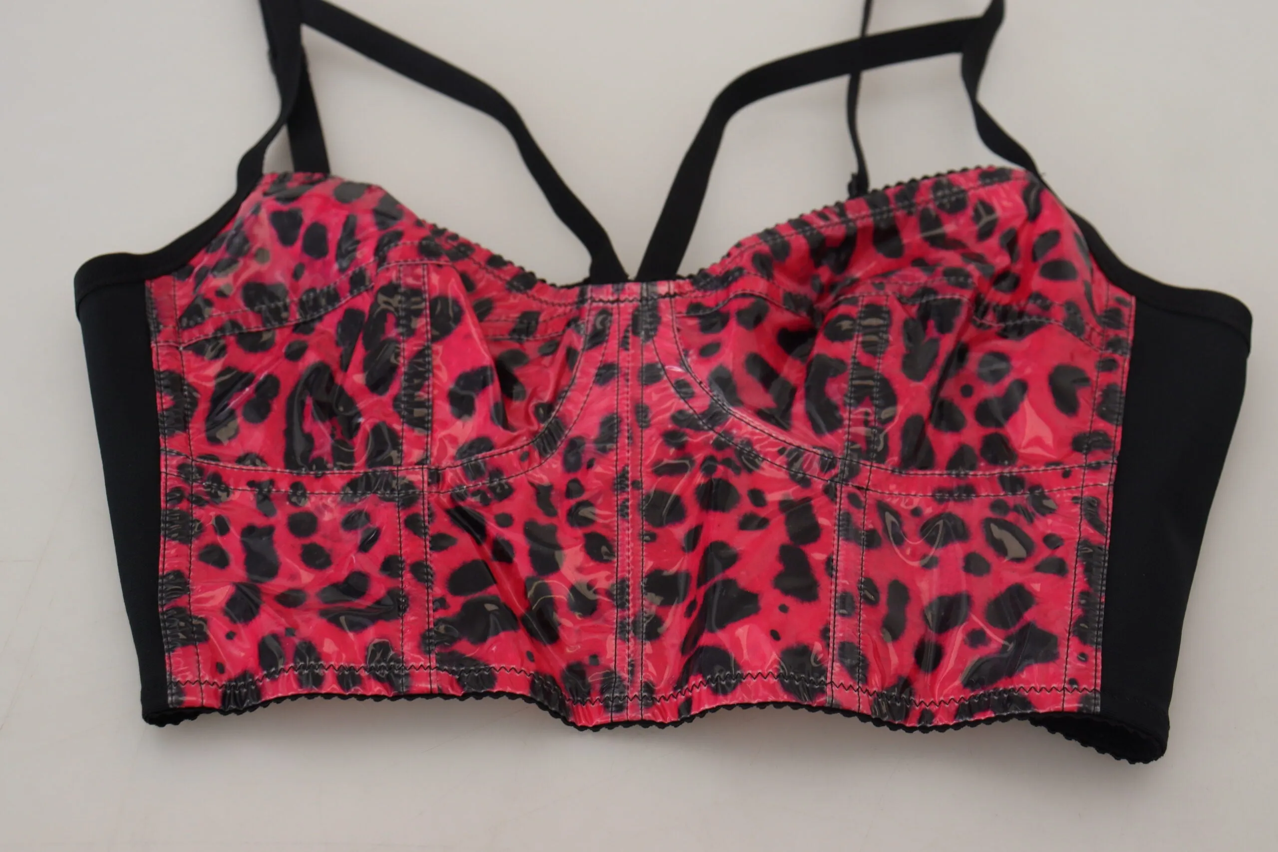 Dolce & Gabbana Pink Leopard Print Cropped Bustier Corset Top sold by Siebentaschen product image thumbnail 5